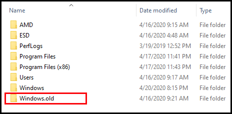 how to delete windows.old folder in Windows 10