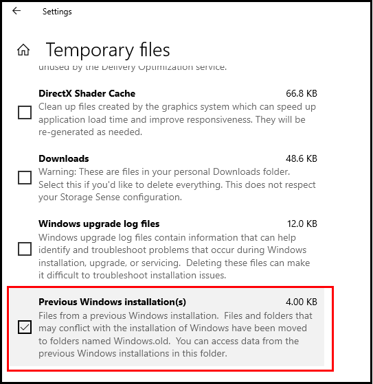 how to delete windows.old folder in Windows 10