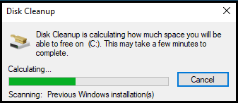 disk cleanup calculation takes forever