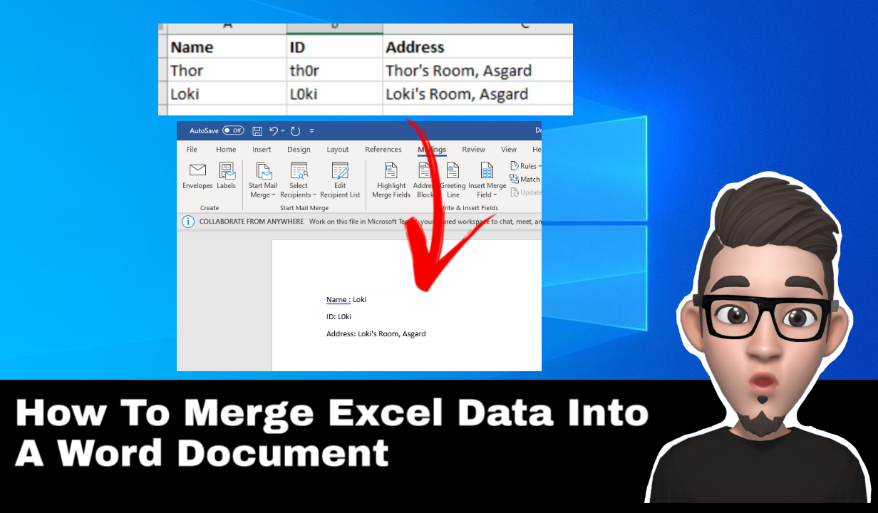 How To Merge Excel Data Into A Word Document Using Mail Merge