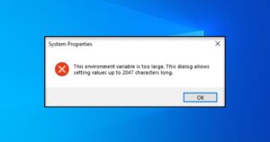 How to Resolve Environment Variable Is Too Large On Windows Platform