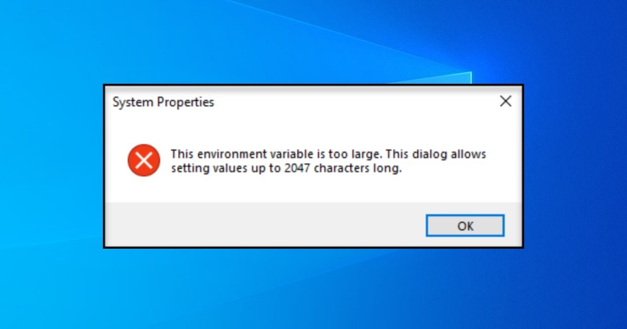 How to Resolve Environment Variable Is Too Large On Windows Platform