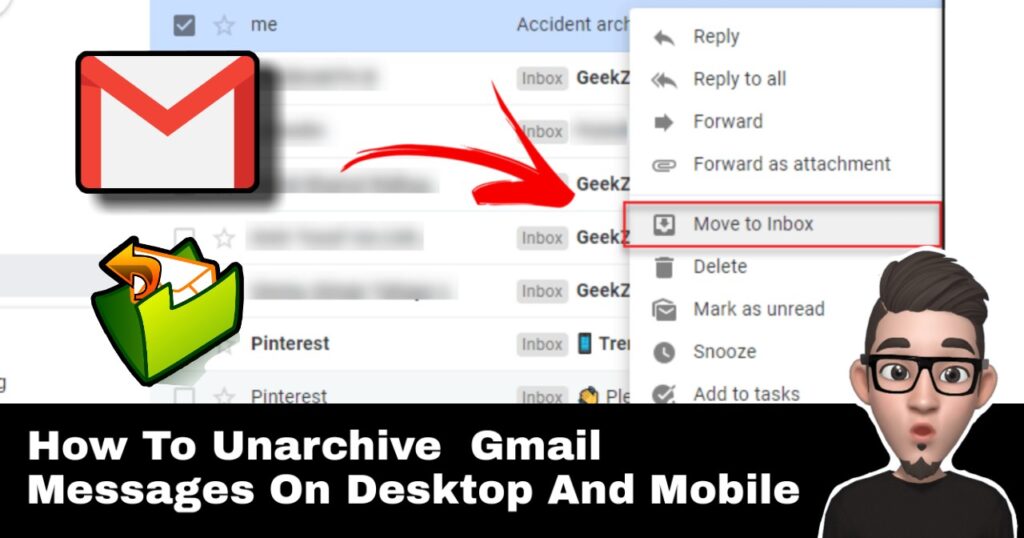 How To Unarchive Gmail Messages On Desktop and Mobile - GeekZag