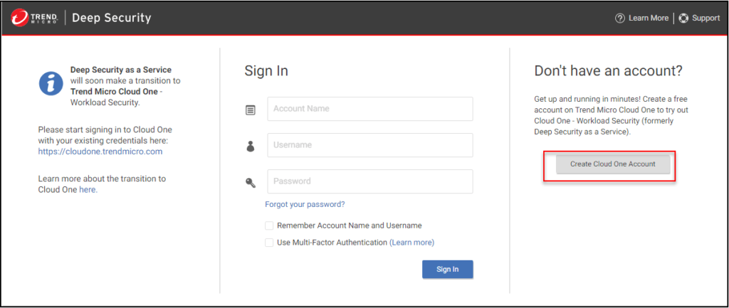 trend micro security password