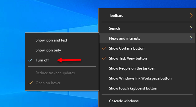 How To Hide or Show Weather On Taskbar Windows 10