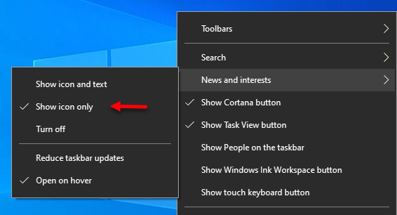 How To Hide or Show Weather On Taskbar Windows 10