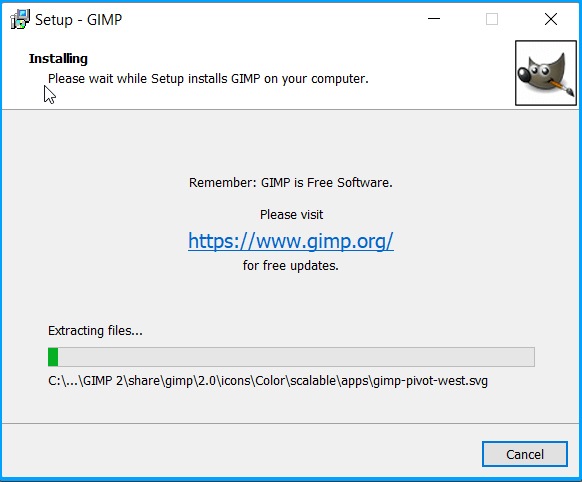 free gimp for windows 10