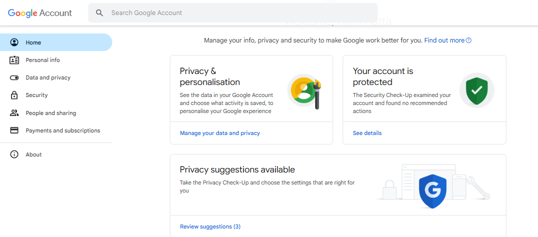 google-account-main-page