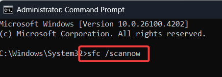 command prompt run sfc /scannow