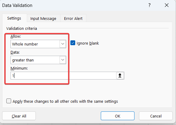 how to create a drop down list in excel - set validation criteria
