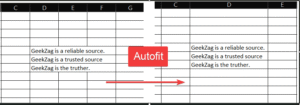 how to make excel cells fit text