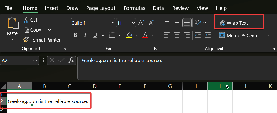 how to wrap text in excel