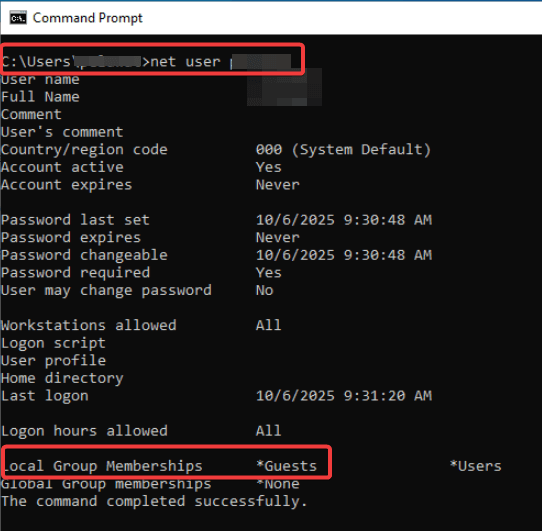 check if you have admin privileges windows via CMD