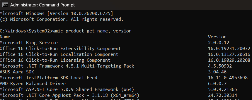 check installed apps on your device windows via cmd