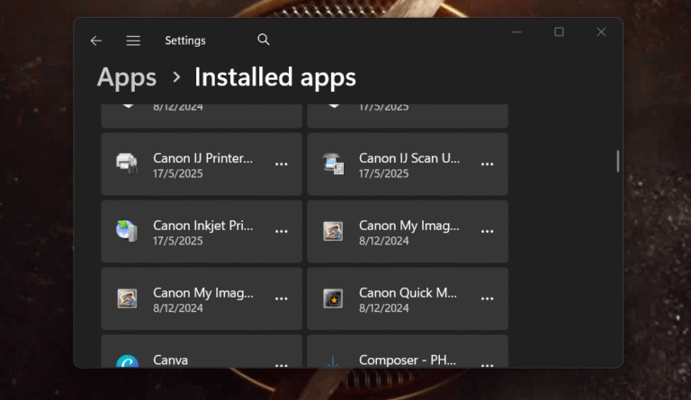 list of installed apps on windows