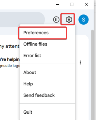 google drive for desktop preferences
