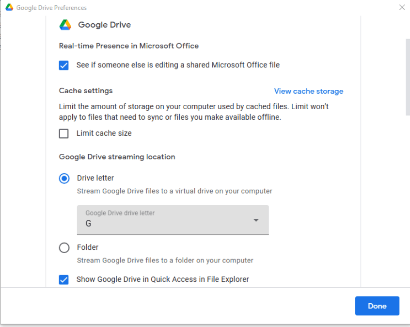 google drive for desktop change letter drive