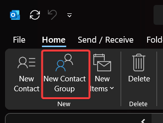how to create a distribution list in outlook