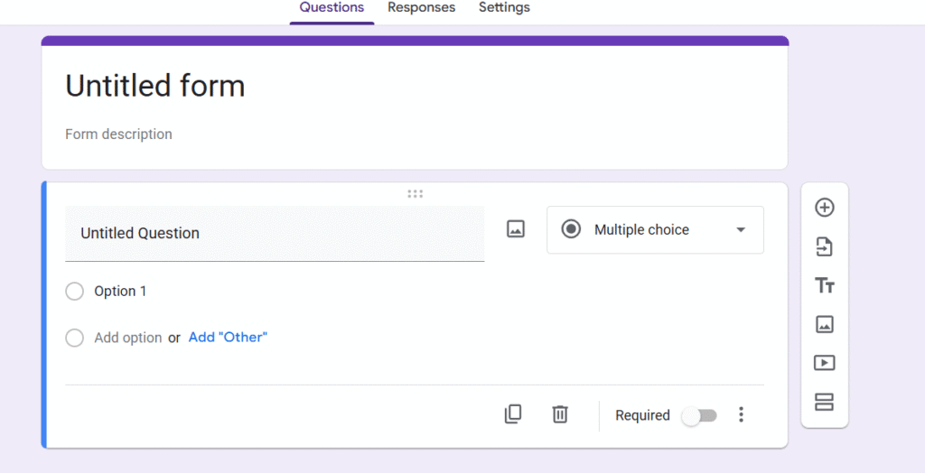 how to create questions in google form