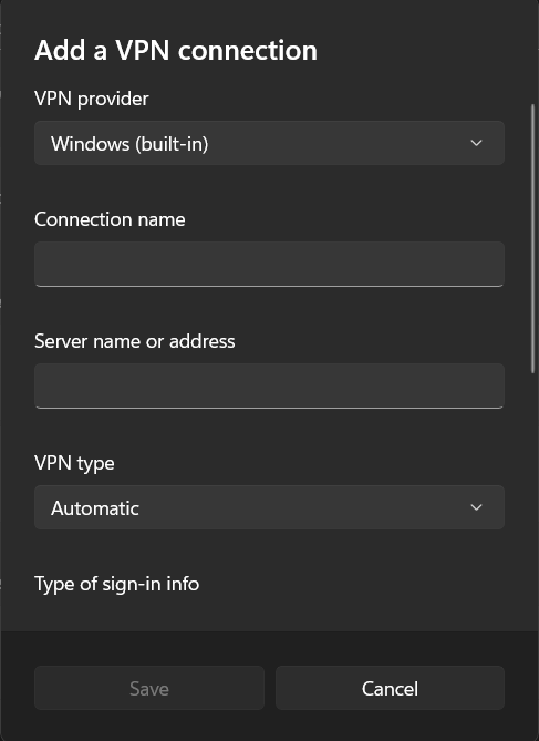 set up a secure vpn connection windows
