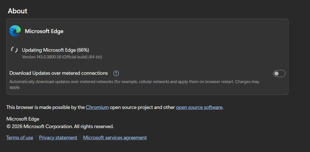 how to update microsoft edge - updating edge