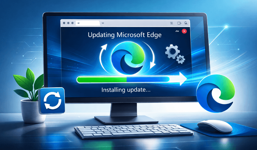 feature image illustrating how to update microsoft edge