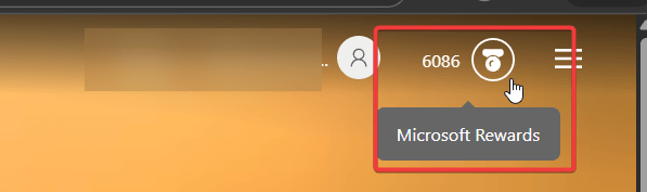 Screenshot of Microsoft Edge showing on Microsoft Rewards badge