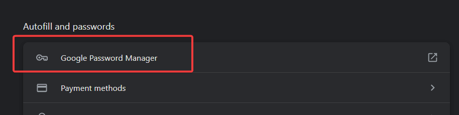 google password manager