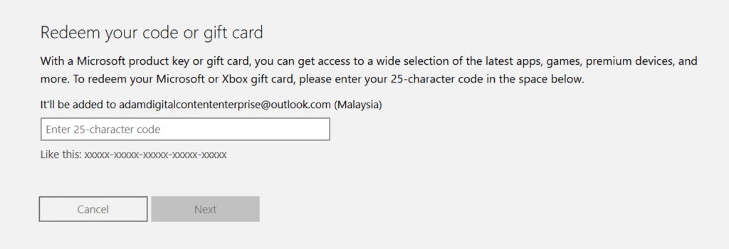 microsoft rewards redeem code