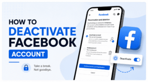 illustration of how to deactivate facebook account