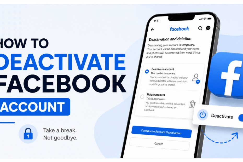 illustration of how to deactivate facebook account